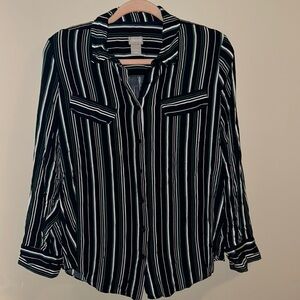 Chicos Striped Button Down Top‎ | 1